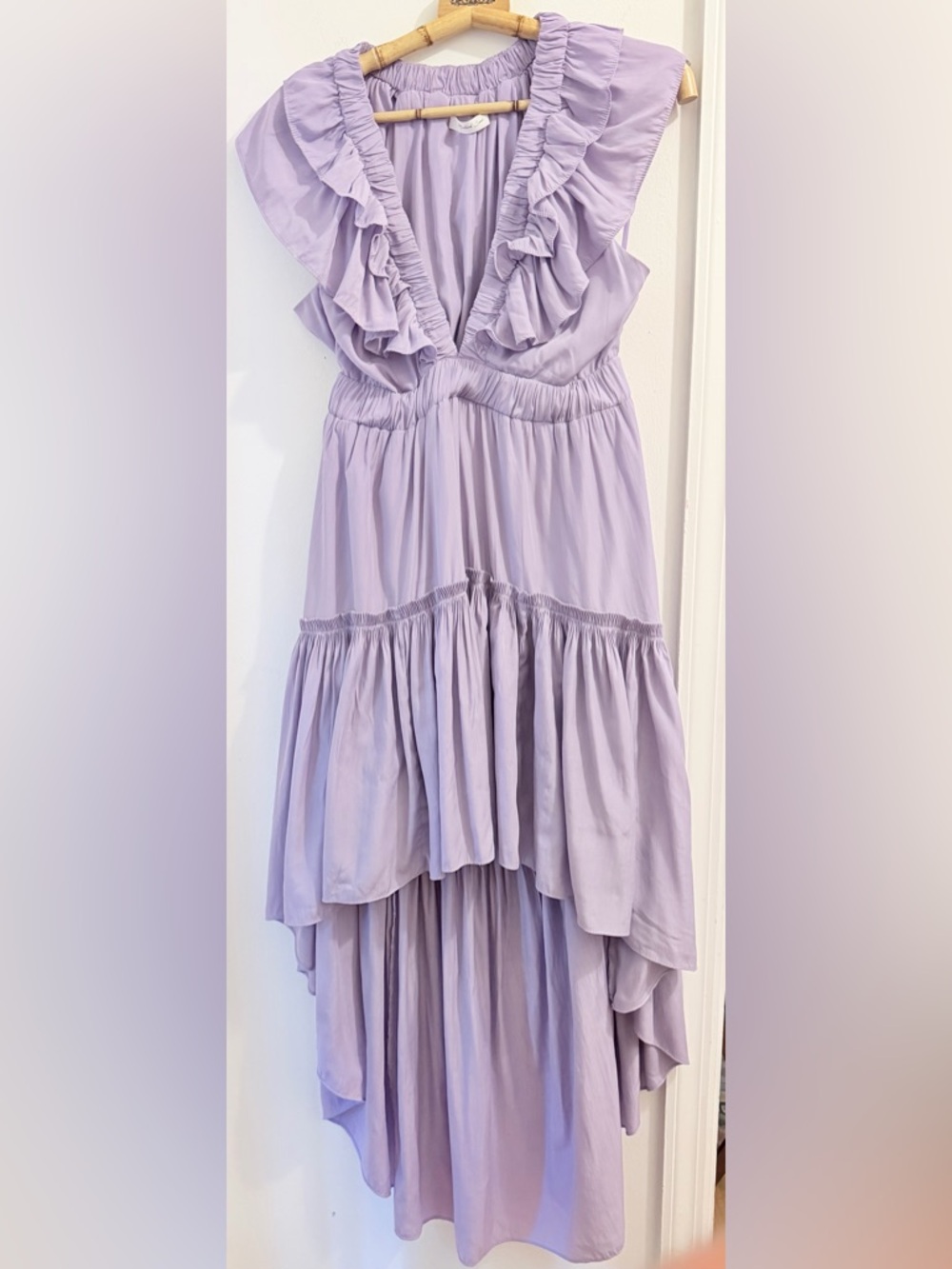Mustard Seed Lavender-Gray High-Low Tiered Skirt